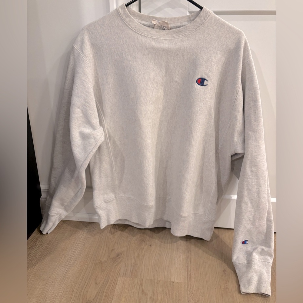 Champion Gray Crewneck Sweatshirt Relaxed Fit Size Medium